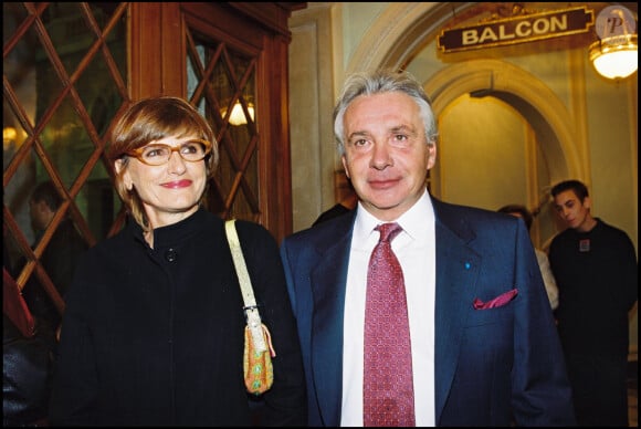 Michel Sardou et sa femme Anne-Marie Périer au théâtre (archive)