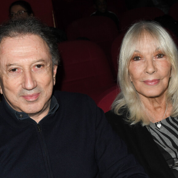 Exclusif - Michel Drucker et sa femme Dany Saval - Projections de deux séances exceptionnelles du film "Signé Furax" en hommage à Marc Simenon au cinéma Mac Mahon à Paris le 27 octobre 2019. © Coadic Guirec/Bestimage 