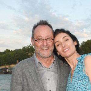 Jean Reno et sa femme Zofia Borucka - Soirée du 90ème anniversaire de Line Renaud sur le Bateau Potel et Chabot "Pavillon Seine" à Paris le 2 juillet 2018. © Coadic Guirec/Bestimage 