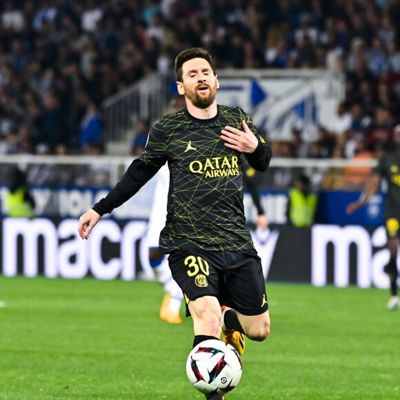 Lionel Leo Messi ( 30 - PSG ) - - Match de Ligue 1 Uber Eats "Auxerre - PSG (1-2)" au stade Abbé Deschamps, le 21 mai 2023.