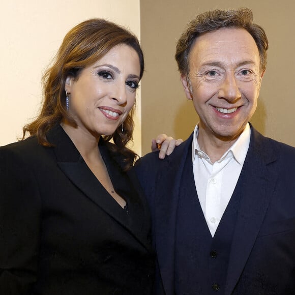 Exclusif - Léa Salamé et Stéphane Bern en backstage de l'émission "Unis face au séisme" à l'Olympia diffusée en direct sur France 2 le 14 mars 2023. © Cyril Moreau / Christophe Clovis / Bestimage 