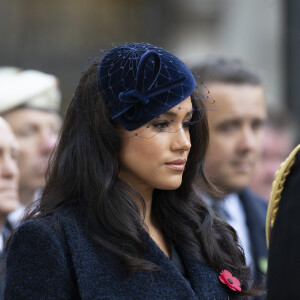 En tout cas, la jeune femme ne semble avoir gardé que des mauvais souvenirs de ces quelques années au Royaume-Uni.
Meghan Markle, duchesse de Sussex, assiste au 'Remembrance Day', une cérémonie d'hommage à tous ceux qui sont battus pour la Grande-Bretagne, à Westminster Abbey, le 7 novembre 2019. 