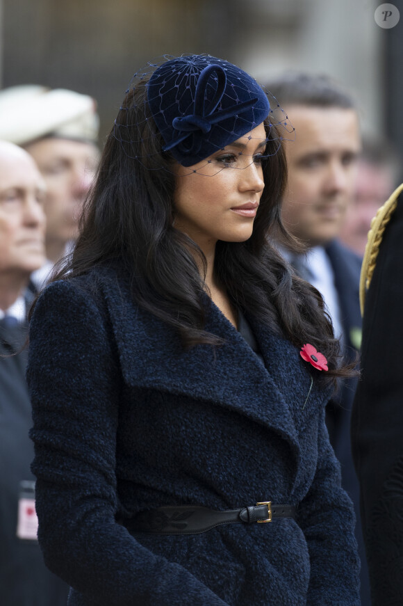 En tout cas, la jeune femme ne semble avoir gardé que des mauvais souvenirs de ces quelques années au Royaume-Uni.
Meghan Markle, duchesse de Sussex, assiste au 'Remembrance Day', une cérémonie d'hommage à tous ceux qui sont battus pour la Grande-Bretagne, à Westminster Abbey, le 7 novembre 2019. 