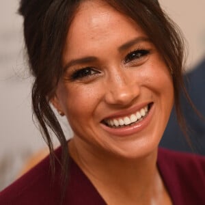 Le prince Harry, duc de Sussex, et Meghan Markle, duchesse de Sussex, participent à une réunion sur l'égalité des genres avec les membres du Queen's Commonwealth Trust (dont elle est vice-présidente) et du sommet One Young World au château de Windsor, le 25 octobre 2019. 