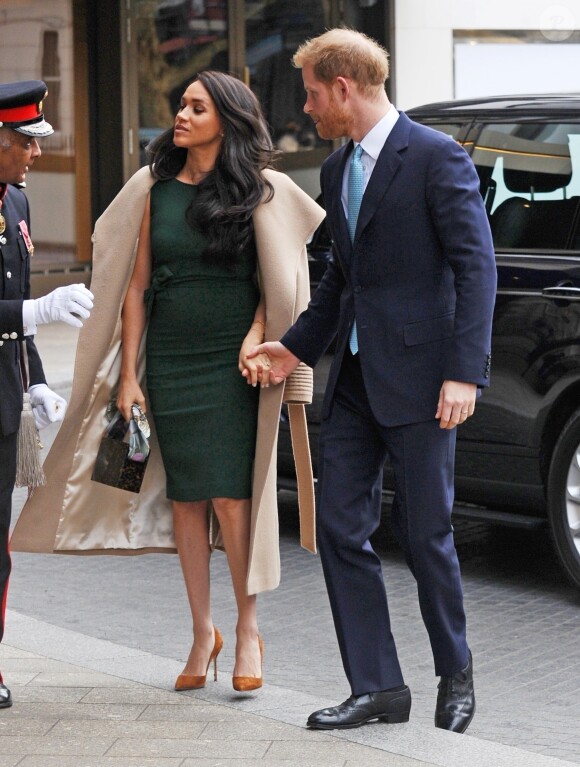 Le prince Harry, duc de Sussex, et Meghan Markle, duchesse de Sussex, arrivent à la cérémonie "Wellchild Awards" au Royal Lancaster Hotel à Londres, le 15 octobre 2019. 