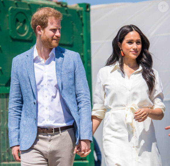 Le prince Harry, duc de Sussex, et Meghan Markle, duchesse de Sussex, visite l'association "Yes" (Youth Employment Service) qui oeuvre pour résoudre le problème du chômage des jeunes en Afrique du Sud. Johannesburg, le 2 octobre 2019. 