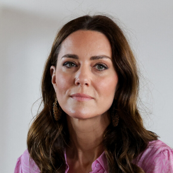 Le prince William, duc de Cambridge, et Catherine (Kate) Middleton, duchesse de Cambridge, visitent l'église évangélique Daystar Abaco aux Bahamas, pour en savoir plus sur l'impact de l'ouragan Dorian en 2019 et pour voir comment les communautés sont encore en cours de reconstruction, le huitième jour de leur tournée dans les Caraïbes au nom de la Reine pour marquer son jubilé de platine. Abaco, le 2022. 