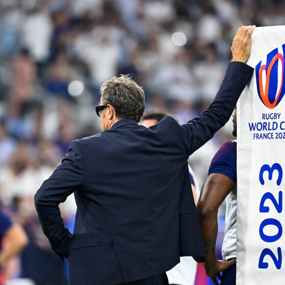 Fabien Galthié (entraîneur France) - Match d'ouverture de la coupe du monde de Rugby : La France l'emporte 27 à 13 face à la Nouvelle Zélande (All Blacks) au Stade de France à Saint-Denis le 8 septembre 2023. © Federico Pestellini / Panoramic / Bestimage