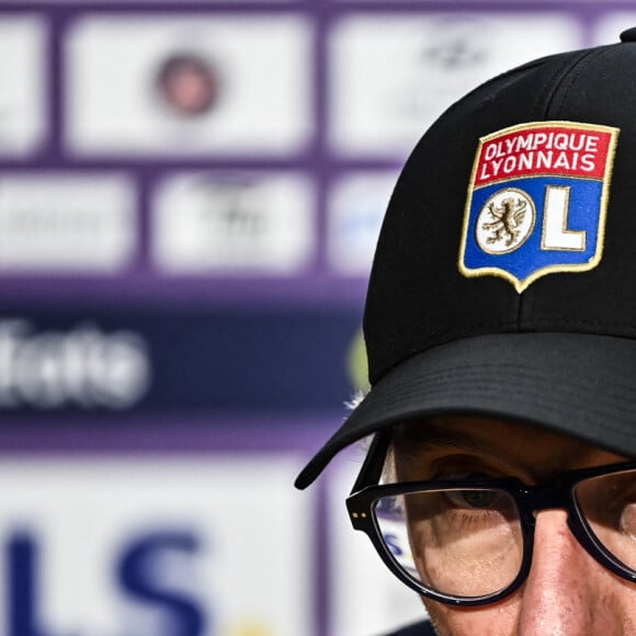 Conference de presse apres match Laurent Blanc (ol) lors du match de championnat de Ligue 1 Uber Eats opposant le Toulouse FC (TFC) à l'Olympique Lyonnais (OL) au Stadium TFC à Toulouse, France, le 14 avril 2023. L'OL a gagné 2-1. © Thierry Breton/Panoramic/Bestimage 