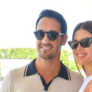 Exclusif - Diego El Glaoui et Iris Mittenaere dans l'Espace VIP lors de la 9ème édition du "Longines Paris Eiffel Jumping" au Champ de Mars à Paris, France, le 24 juin 2024. © Perusseau-Veeren/Bestimage 