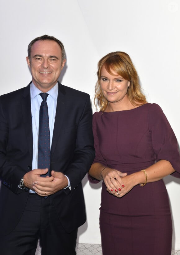 Christophe Delay et Adeline François- Conféfrence de presse de rentrée de BFM Tv à Paris le 8 septembre 2017 © Guirec Coadic/Bestimage