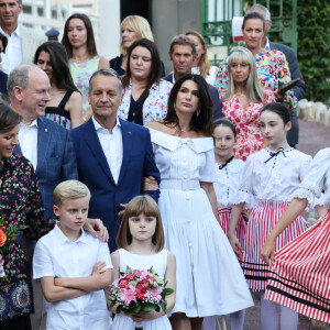 La princesse Charlene de Monaco, Le prince Albert II de Monaco, Le prince Jacques de Monaco, marquis des Baux, La princesse Gabriella de Monaco, comtesse de Carladès lors du traditionnel pique-nique "U Cavagnëtu" au parc Princesse Antoinette à Monaco le 9 septembre 2023. © Claudia Albuquerque / Bestimage 