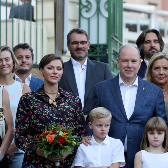 La princesse Charlene de Monaco, Le prince Albert II de Monaco, La princesse Gabriella de Monaco, comtesse de Carladès, Le prince Jacques de Monaco, marquis des Baux et Dimitri Rassam lors du traditionnel pique-nique "U Cavagnëtu" au parc Princesse Antoinette à Monaco le 9 septembre 2023. © Claudia Albuquerque / Bestimage 