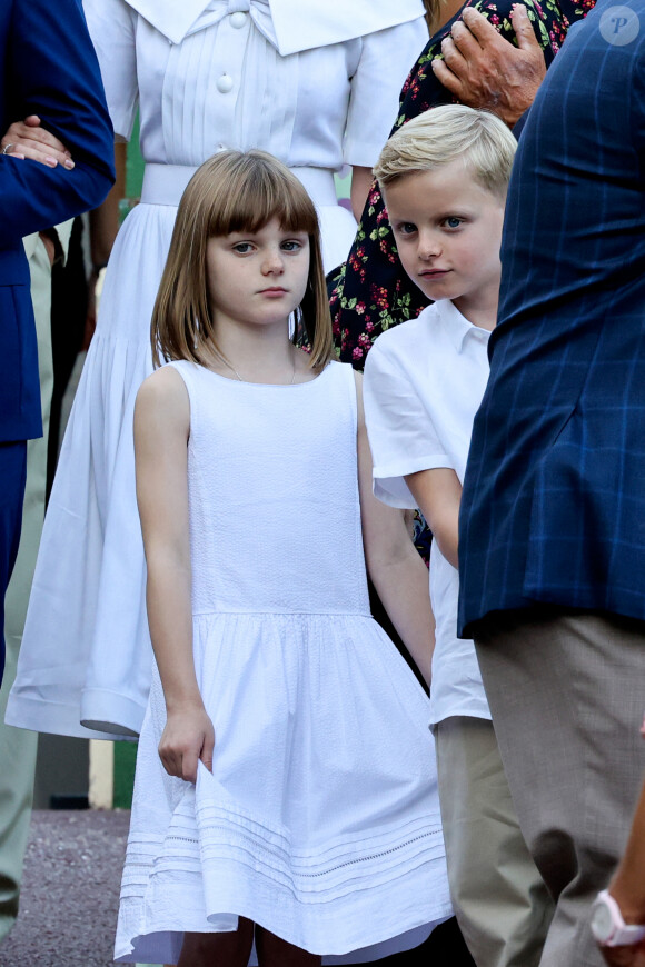 La princesse Gabriella de Monaco, comtesse de Carladès et Le prince Jacques de Monaco, marquis des Baux lors du traditionnel pique-nique "U Cavagnëtu" au parc Princesse Antoinette à Monaco le 9 septembre 2023. © Claudia Albuquerque / Bestimage 