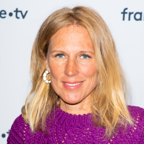 Agathe Lecaron lors du photocall dans le cadre de la conférence de presse de France Télévisions au Pavillon Gabriel à Paris, France, le 24 août 2021. © Pierre Perusseau/Bestimage 