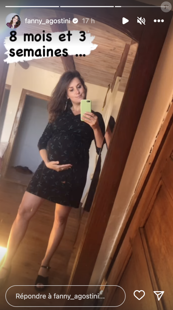 "8 mois et 3 semaines", lit-on sur l'image.
Fanny Agostini annonce être enceinte de son 2e enfant. Instagram