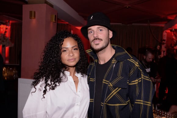 Matt Pokora et sa femme Christina Milian lors de la soirée d'anniversaire de C.Bruna (27 ans) au restaurant Giusé Trattoria à Paris, France, le 1er octobre 2021. Un événement organisé par Five Eyes Production. © Rachid Bellak/Bestimage