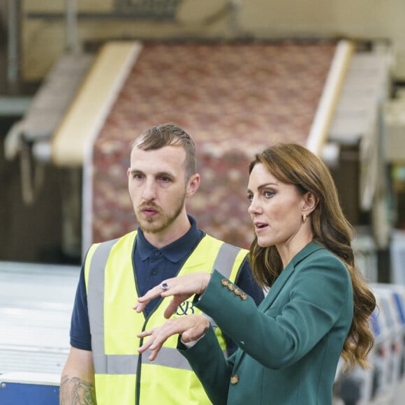 Catherine (Kate) Middleton, princesse de Galles, visite l'imprimerie Standfast & Barracks à Lancaster, le 26 septembre 2023. L'entreprise est réputée pour son impressionnant héritage en matière de design et de créativité textile, qui remonte à 1924 et fait désormais partie du Sanderson Design Group. 