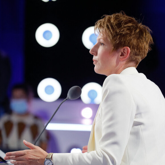 Natacha Polony - Conférence de presse de rentrée de BFMTV saison 2021/2022 à l'Altice Campus à Paris, France, le 25 août 2021. © Christophe Clovis/Bestimage