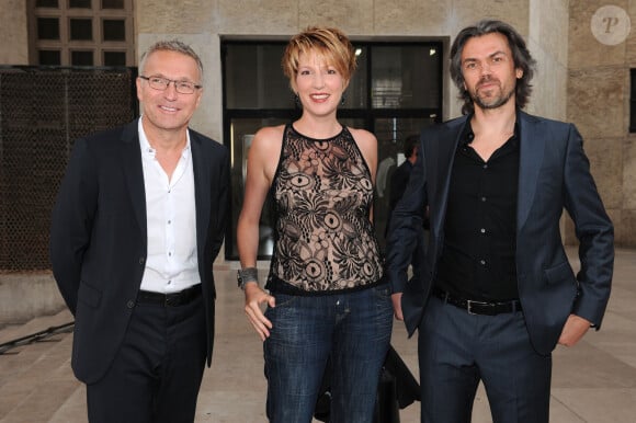 Exclusif - Laurent Ruquier, Natacha Polony et Aymeric Caron arrivent a la conference de rentree de France Tv au Palais De Tokyo a Paris, France le 27 Aout 2013.