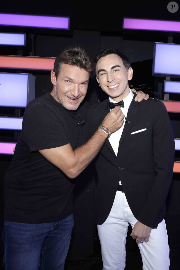 Exclusif - Benjamin Castaldi - Jordan de Luxe pose avec ses invités de l'émission "chez Jordan de Luxe" à Paris le 25 septembre 2023. © Cédric Perrin / Bestimage