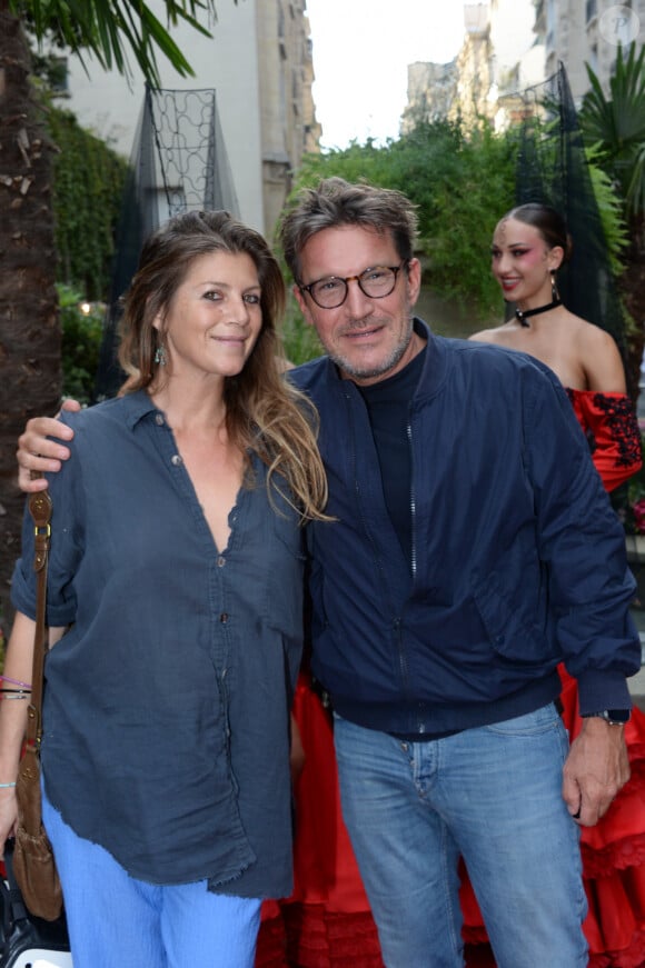 Exclusif - Benjamin Castaldi et sa femme Aurore Aleman - Soirée "Back to Brach Good Vibes only" à l'hôtel Brach à Paris le 4 septembre 2023. © Rachid Bellak/Bestimage 