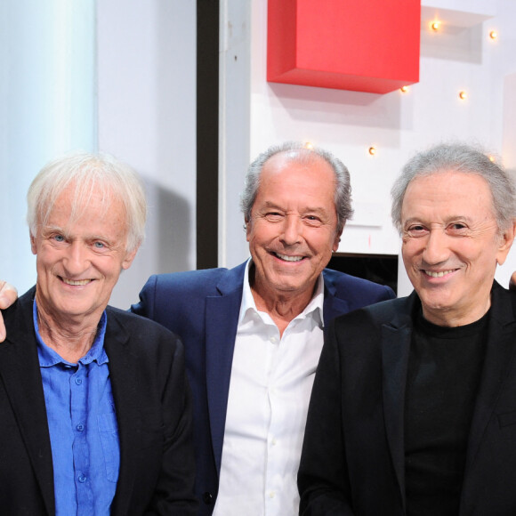 Exclusif - Dave, Christian Morin et Michel Drucker - Enregistrement de l'émission "Vivement Dimanche", en hommage à A.Cordy décédée le 4 septembre 2020, au Studio Gabriel, présentée par M.Drucker et diffusée sur France 3 le 1er octobre © Guillaume Gaffiot / Bestimage