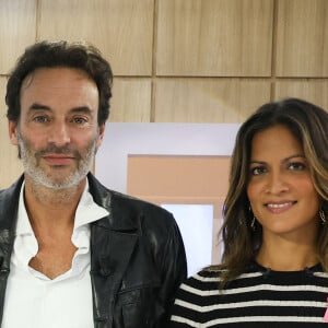 Exclusif - Anthony Delon et Aurélie Casse lors de l'enregistrement de l'émission "C l'Hebdo" présentée par A.Casse à Paris le 29 septembre 2023. © Coadic Guirec / Bestimage 