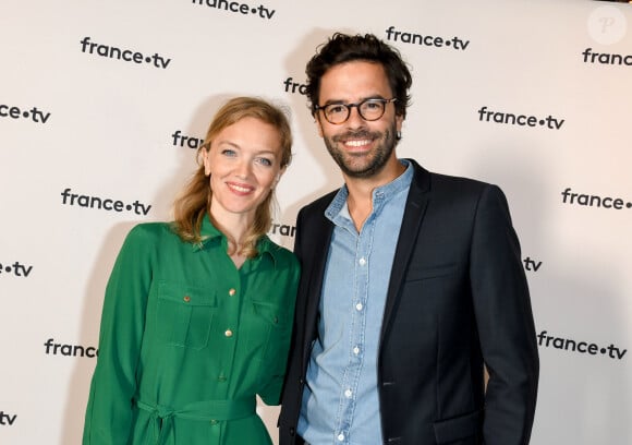 Maya Lauqué, Thomas Isle au photocall de la conférence de presse de France 2 au théâtre Marigny à Paris le 18 juin 2019 © Coadic Guirec / Bestimage