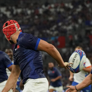 Louis Bielle-Biarrey (France) - Antoine Dupont (France) - Coupe du Monde de Rugby France 2023 du match de Poule A entre la France et la Namibie (96-0) au stade Velodrome à Marseille le 21 septembre 2023. 