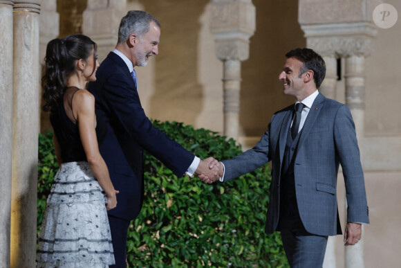 Emmanuel Macron avait notamment fait le déplacement.
Felipe VI et la reine Letízia, avant le dîner officiel du sommet européen à l'Alhambra, le 5 octobre 2023 à Grenade, Andalousie, Espagne. Photo by Alex Camara/Europa Press/ABACAPRESS.COM