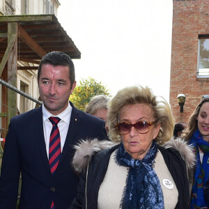 Exclusif - Laurent Blanc, Karl Olive maire de Poissy, Bernadette Chirac et Mireille Darc visitent le centre EPHAD Hervieux de Poissy dans le cadre de l'opération "+ De Vie" à Poissy le 12 octobre 2015. 
