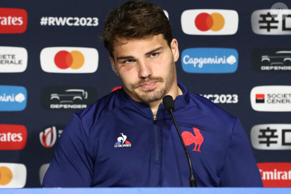 October 15, 2023, Paris, Seine-Saint-Denis, France: ANTOINE DUPONT of France in the press conference following the Quarterfinal between France and South Africa of the Rugby World Cup 2023 (Credit Image: © Mickael Chavet/ZUMA Press Wire) 