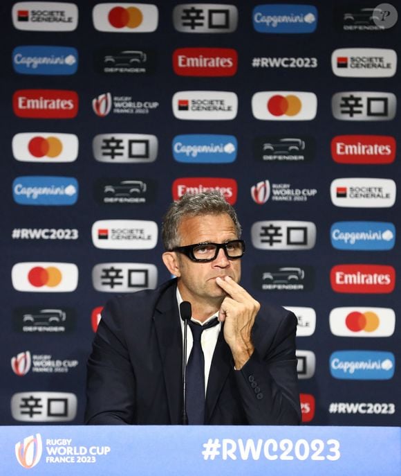 October 15, 2023, Paris, Seine-Saint-Denis, France: Headcoach FABIEN GALTHIE of France in the press conference following the Quarterfinal between France and South Africa of the Rugby World Cup 2023 (Credit Image: © Mickael Chavet/ZUMA Press Wire) 