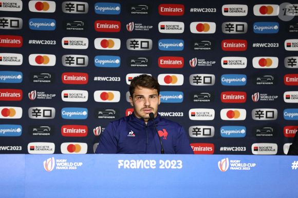 October 15, 2023, Paris, Seine-Saint-Denis, France: ANTOINE DUPONT of France in the press conference following the Quarterfinal between France and South Africa of the Rugby World Cup 2023 (Credit Image: © Mickael Chavet/ZUMA Press Wire) 