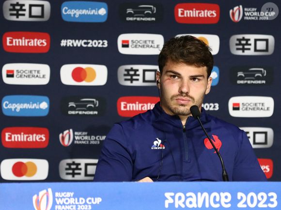 October 15, 2023, Paris, Seine-Saint-Denis, France: ANTOINE DUPONT of France in the press conference following the Quarterfinal between France and South Africa of the Rugby World Cup 2023 (Credit Image: © Mickael Chavet/ZUMA Press Wire) 