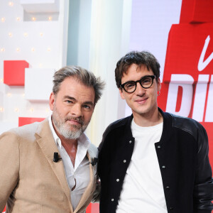 Exclusif - Clovis Cornillac et Pierre Guenard - Enregistrement de l'émission Vivement dimanche au studio Gabriel, présentée par M.Drucker et diffusée sur France 3 le 22 octobre 2023. © Guillaume Gaffiot / Bestimage