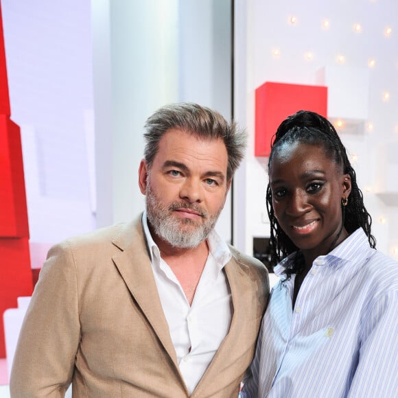 Exclusif - Clovis Cornillac et Eye Haidara - Enregistrement de l'émission Vivement dimanche au studio Gabriel, présentée par M.Drucker et diffusée sur France 3 le 22 octobre 2023. © Guillaume Gaffiot / Bestimage