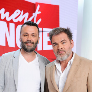 Exclusif - Arnaud Diaz et Clovis Cornillac - Enregistrement de l'émission Vivement dimanche au studio Gabriel, présentée par M.Drucker et diffusée sur France 3 le 22 octobre 2023. © Guillaume Gaffiot / Bestimage
