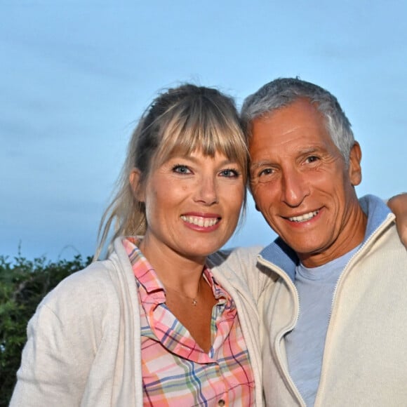 Mélanie Page et son mari Nagui durant la soirée de clôture de la 1ere édition du festival Les Théâtrales d'Eze en plein air à l'oppidum du Col d'Eze avec la pièce "Brexit sentimental", le 8 août 2023. © Bruno Bebert / Bestimage