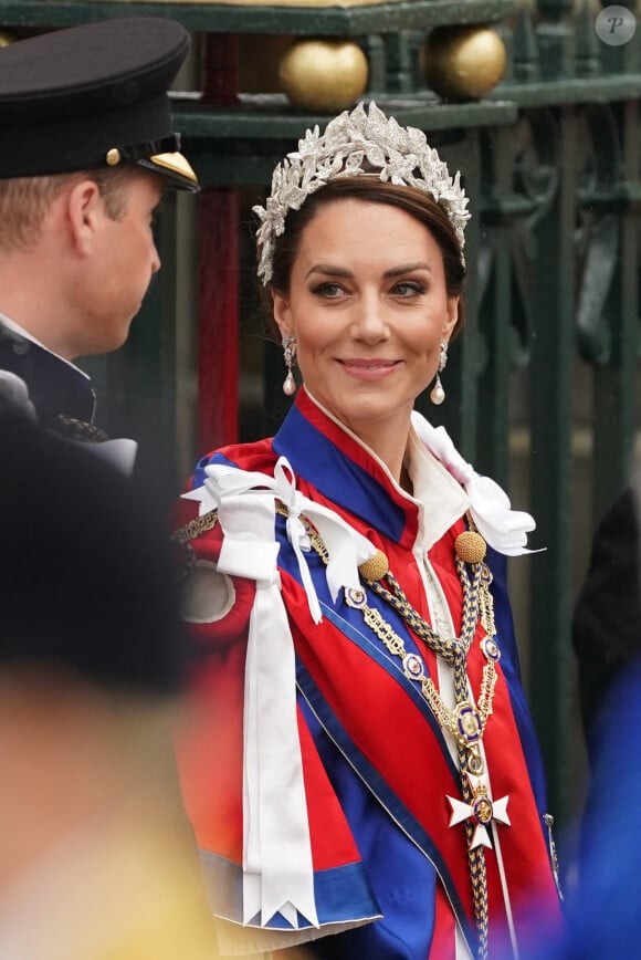 Catherine (Kate) Middleton, princesse de Galles - Sortie de la cérémonie de couronnement du roi d'Angleterre à l'abbaye de Westminster de Londres, Royaume Uni, le 6 mai 2023. 