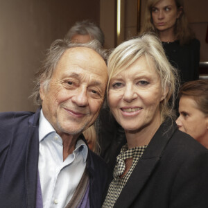 Exclusif - Chantal Ladesou et son mari Michel Ansault - People à la générale de la pièce de Louis-Michel Colla "Un gêne entre nous" au théâtre des Mathurins à Paris le 18 octobre 2023. © Jack Tribeca / Bestimage 