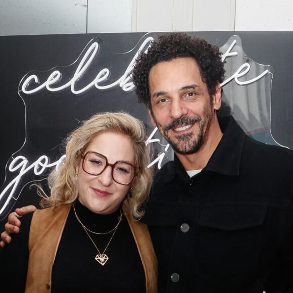 Exclusif - Marilou Berry, Tomer Sisley - Personnalités lors de la soirée "Patins" à l'hôtel Kimpton St Honoré à Paris. Le 16 novembre 2023 © Christophe Clovis / Bestimage