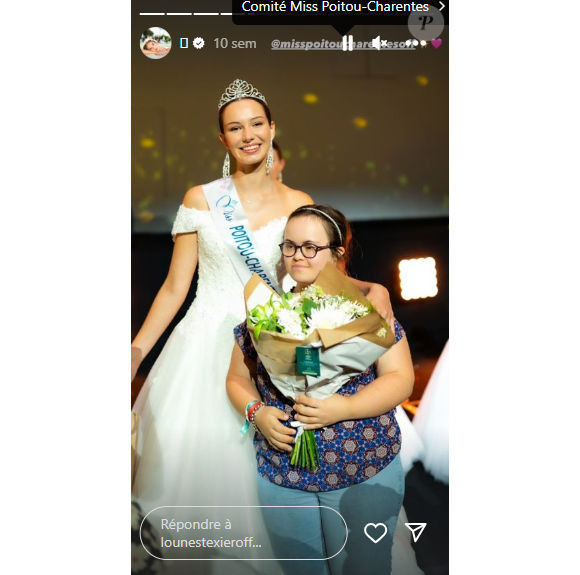 Si elle s'est inscrite, c'est pour sa soeur Romane, porteuse de trisomie 21.
Lounès Texier, Miss Poitou-Charente en route vers Miss France 2024.
