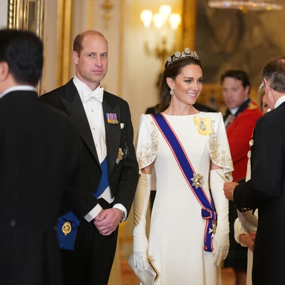 Le prince William et Kate Middleton, princesse de Galles - Dîner d'Etat en l'honneur du président sud-coréen à Londres, au Buckingham Palace © Yui Mok/PA Wire/ABACAPRESS.COM