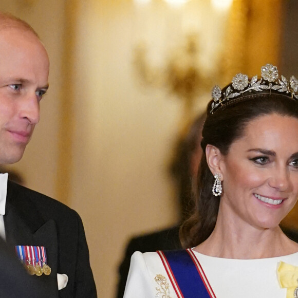 Le couple de Galles était furieusement élégant pour l'occasion
Le prince William et Kate Middleton, princesse de Galles - Dîner d'Etat en l'honneur du président sud-coréen à Londres, au Buckingham Palace le 21 novembre 2023 © Yui Mok/PA Wire/ABACAPRESS.COM
