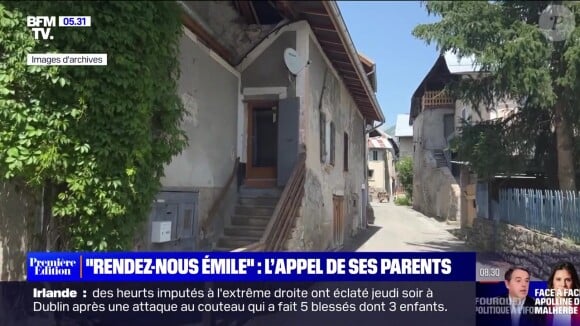 Image d'archive de BFMTV sur la disparition d'Émile, petit garçon qui a été vu pour la dernière fois dans le village du Haut-Vernet (capture d'écran)