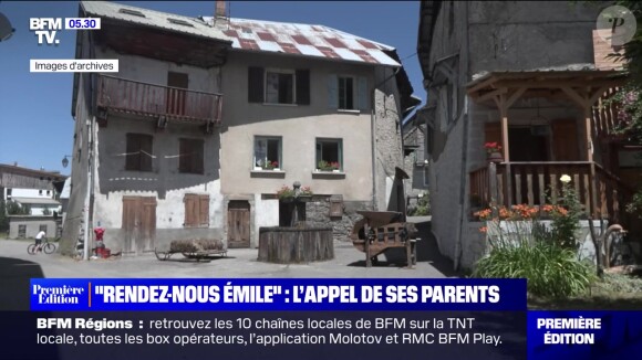 Image d'archive de BFMTV sur la disparition d'Émile, petit garçon qui a été vu pour la dernière fois dans le village du Haut-Vernet (capture d'écran)