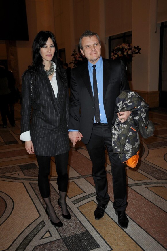 Mareva Galanter et son amoureux Jean-Charles de Castelbajac au vernissage de l'exposition Yves Saint Laurent le 10 mars