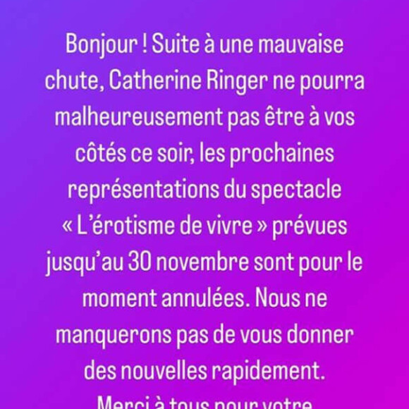 Cependant, la musicienne a été victime d'une chute l'obligeant à annuler certaines représentations.